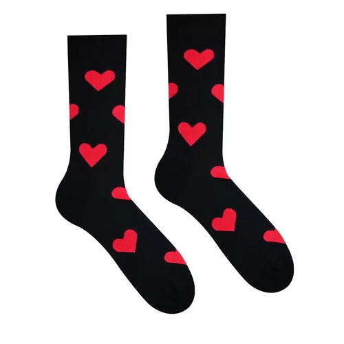 HestySocks Unisex ponožky Srdiečko čierne HestySocks (veľkosť: 35-38)