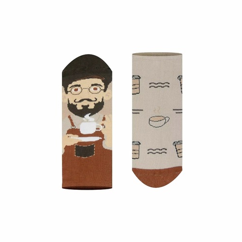 Unisex členkové ponožky Kávoľúbič HestySocks (veľkosť: 43-46)