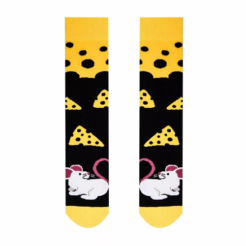 Unisex ponožky Myš a syr HestySocks (veľkosť: 39-42)