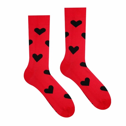 HestySocks Unisex ponožky Srdiečko červené HestySocks (veľkosť: 39-42)