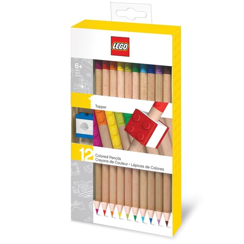 Pastelky LEGO mix farieb 12 ks s LEGO klipom