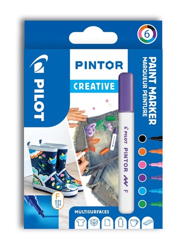 Pilot Pintor Sada Akrylový popisovač 6 ks, (F) tenký, Creative