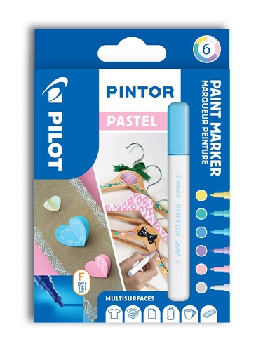 Pilot Pintor Sada Akrylový popisovač 6 ks, (F) tenký, Mix pastelových farieb