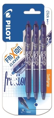 Pilot Sada Roller FriXion Ball Clicker 3 ks, 0.7, blister, Modrá