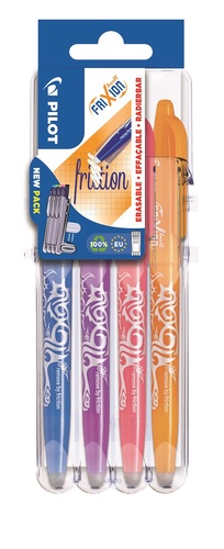 Pilot Set2Go Roller FriXion Ball 4 ks, 0.7, (M) stredný, Basic, Nové farby