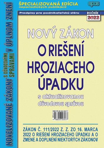 Nový zákon o riešení hroziaceho úpadku