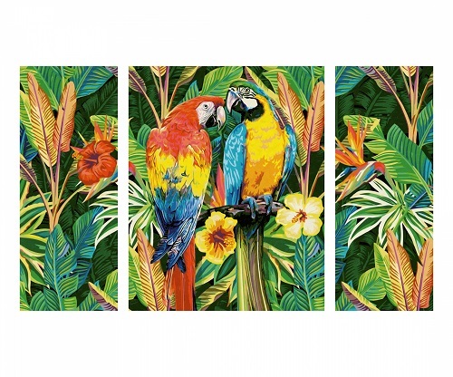 Maľovanie podľa čísel Papagáje v pralese (50x80 cm) Schipper