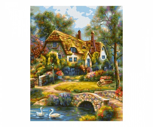 Maľovanie podľa čísel Stará anglická chata (24x30 cm) Schipper