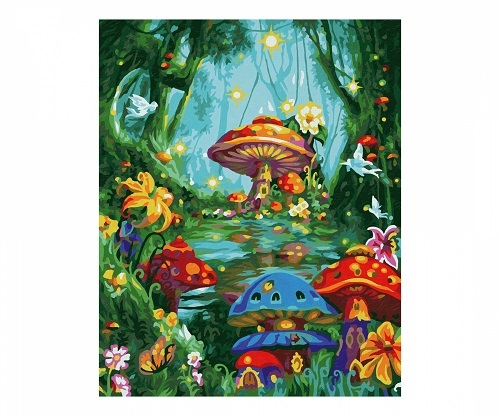 Maľovanie podľa čísel Začarovaná hubová dedinka (24x30 cm) Schipper