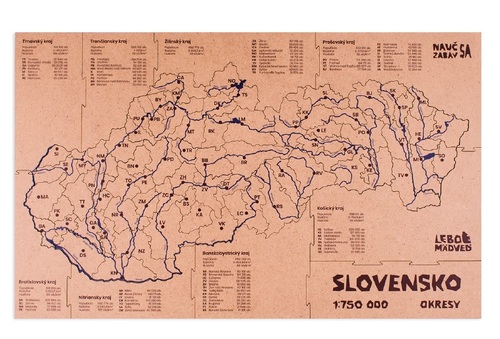 Mapucle Slovensko okresy - kartónová krabička