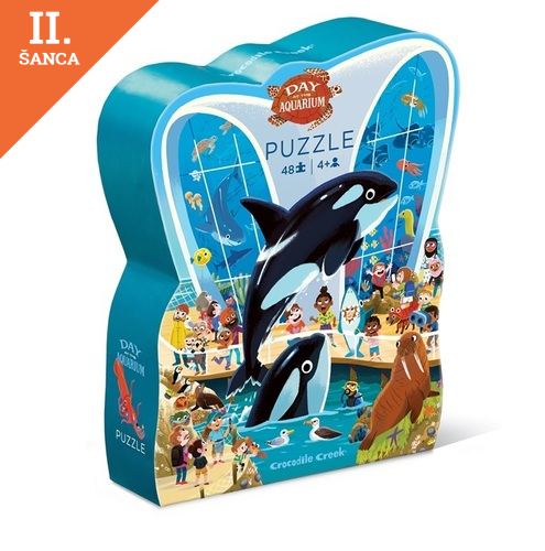 Lacná hra Puzzle Deň v Akváriu 48 Crocodile Creek