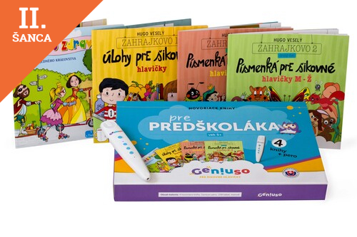 Lacná hra Geniuso: Balíček pre predškoláka (4 hovoriace knihy + pero)