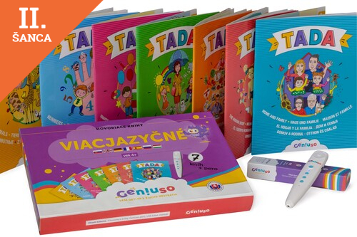 Lacná hra Geniuso: Viacjazyčný balíček TADA 7 (7 hovoriacich kníh + pero)