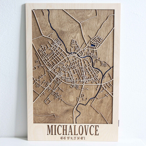 Interess 3D mapa mesta Michalovce (20 x 30 cm)