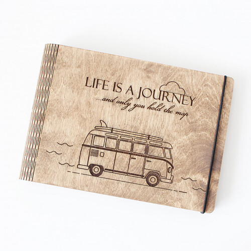 Drevený album Life is a Journey tmavy