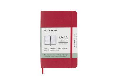 Diár MOLESKINE 18m 2022-2023 týždenný mäkký červ. S