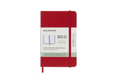 Diár MOLESKINE 18m 2022-2023 týždenný tvrdý červený S