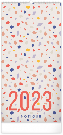 Nástenný plánovací kalendár Terazzo 2023, 21 × 42 cm