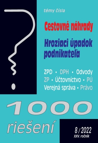 Kniha 1000 riešení 8/2022 – Zvýšenie cestovných náhrad
