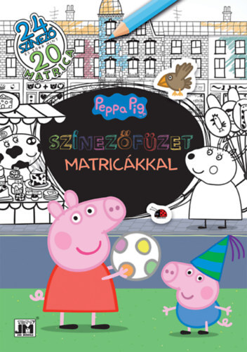 Színezőfüzet matricákkal - Peppa malac - 24 színező és több mint 20 matrica