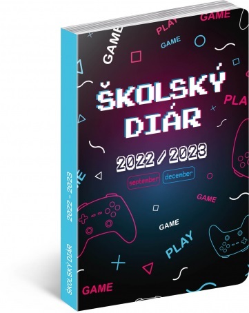 Školský diár Gamer (september 2022 – december 2023), 9,8 × 14,5 cm