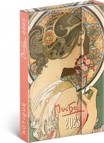 Týždenný magnetický diár Alfons Mucha 2023, 11 × 16 cm