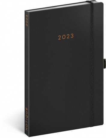 Týždenný diár čierny 2023, 13 × 21 cm