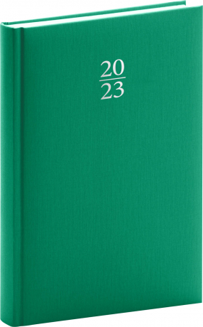 Denný diár Capys 2023, zelený, 15 × 21 cm