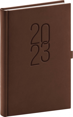 Denný diár Vivella Classic 2023, hnedý, 15 × 21 cm