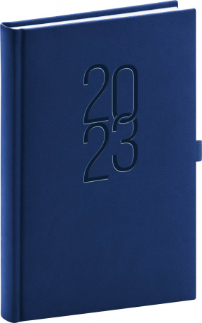 Denný diár Vivella Classic 2023, modrý, 15 × 21 cm