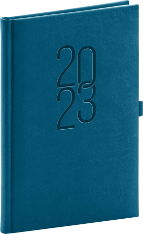 Týždenný diár Vivella Classic 2023, petrolejový, 15 × 21 cm
