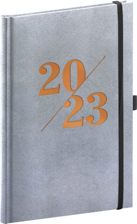 Týždenný diár Vivella Fun 2023, strieborný, 15 × 21 cm