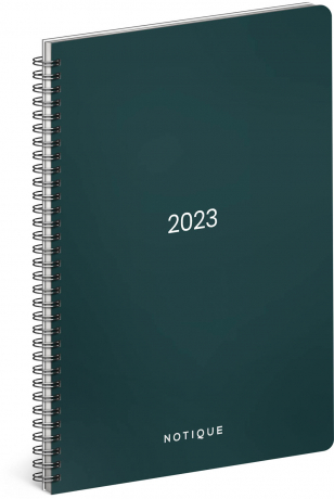 Týždenný špirálový diár A5 Emerald 2023, 14,8 × 21 cm
