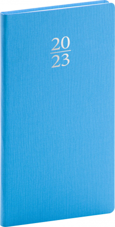 Vreckový diár Capys 2023, svetlomodrý, 9 × 15,5 cm