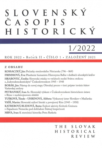 Slovenský časopis historický 1/2022 - Kolektív autorov