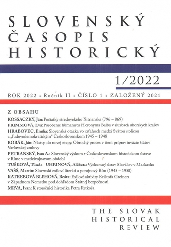 Kniha Slovenský časopis historický 1/2022