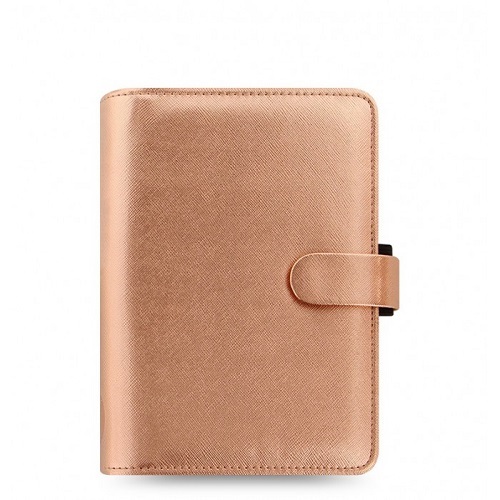 Kniha Filofax Diár Filofax Saffiano Metallic osobný A6 rose gold 2024