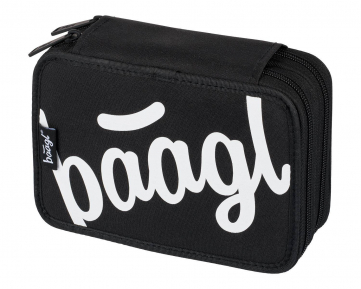 Školský peračník dvojposchodový Logo čierny Baagl