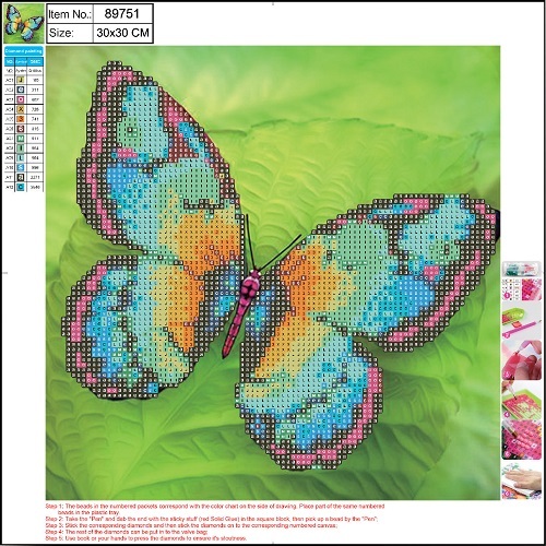 Diamantové maľovanie Motýľ (30x30cm)