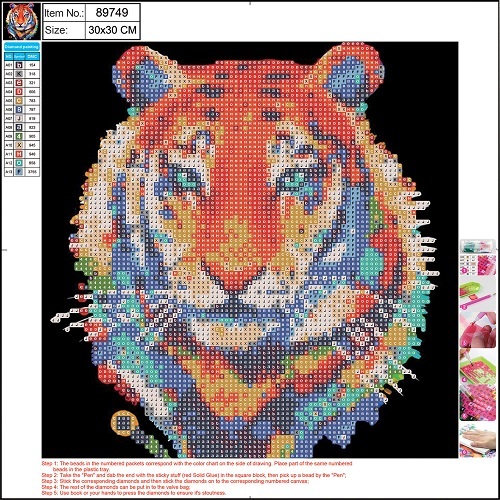 Diamantové maľovanie Tiger (30x30cm)
