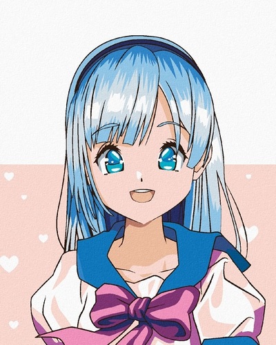 Maľovanie podľa čísel Anime dievča s mašľou 40x50cm Zuty