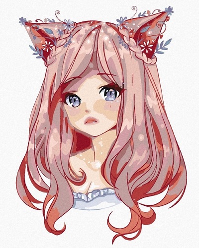 Maľovanie podľa čísel Anime dievča s ružovými vlasmi 40x50cm Zuty
