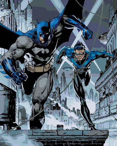 Maľovanie podľa čísel Batman a Nightwing 40x50cm Zuty