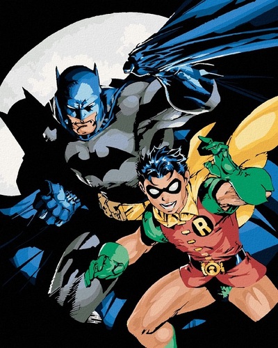 Maľovanie podľa čísel Batman a Robin 40x50cm Zuty