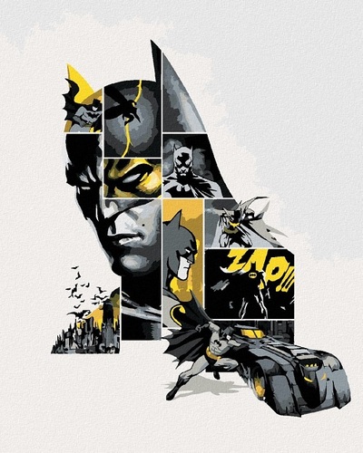  ZUTY Maľovanie podľa čísel Batman v sivej a žltej 40x50cm Zuty