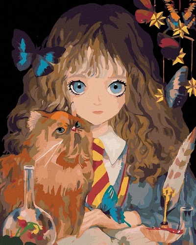 Maľovanie podľa čísel Harry Potter: Hermiona a Krivolab 40x50cm Zuty