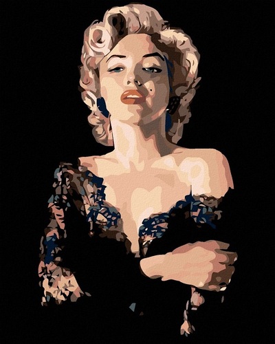 ZUTY Maľovanie podľa čísel Marilyn v čiernych šatách 40x50cm Zuty