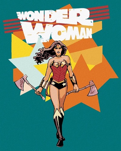 Maľovanie podľa čísel Wonder Woman a sekera 40x50cm Zuty
