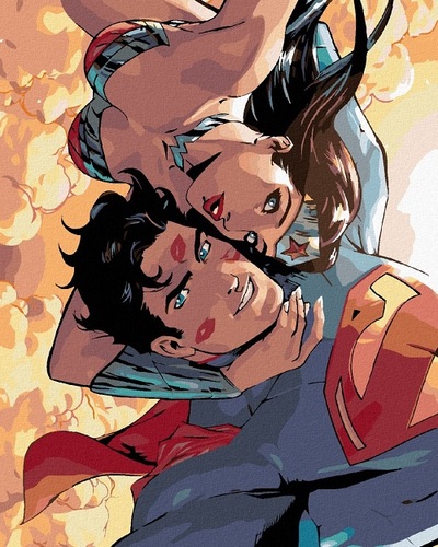Maľovanie podľa čísel Wonder Woman a Superman Selfie 40x50cm Zuty
