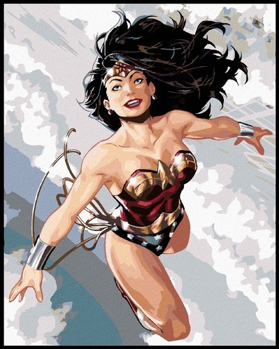  ZUTY Maľovanie podľa čísel Wonder Woman letí 40x50cm Zuty